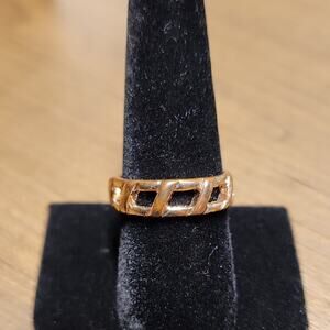 Gold Geometric Band Ring with Polished Finish